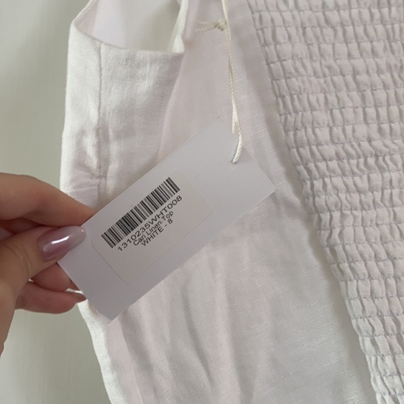 NWT Reformation Cari Linen Top sold out white floral ruffle cami tank size 8 - Picture 7 of 7